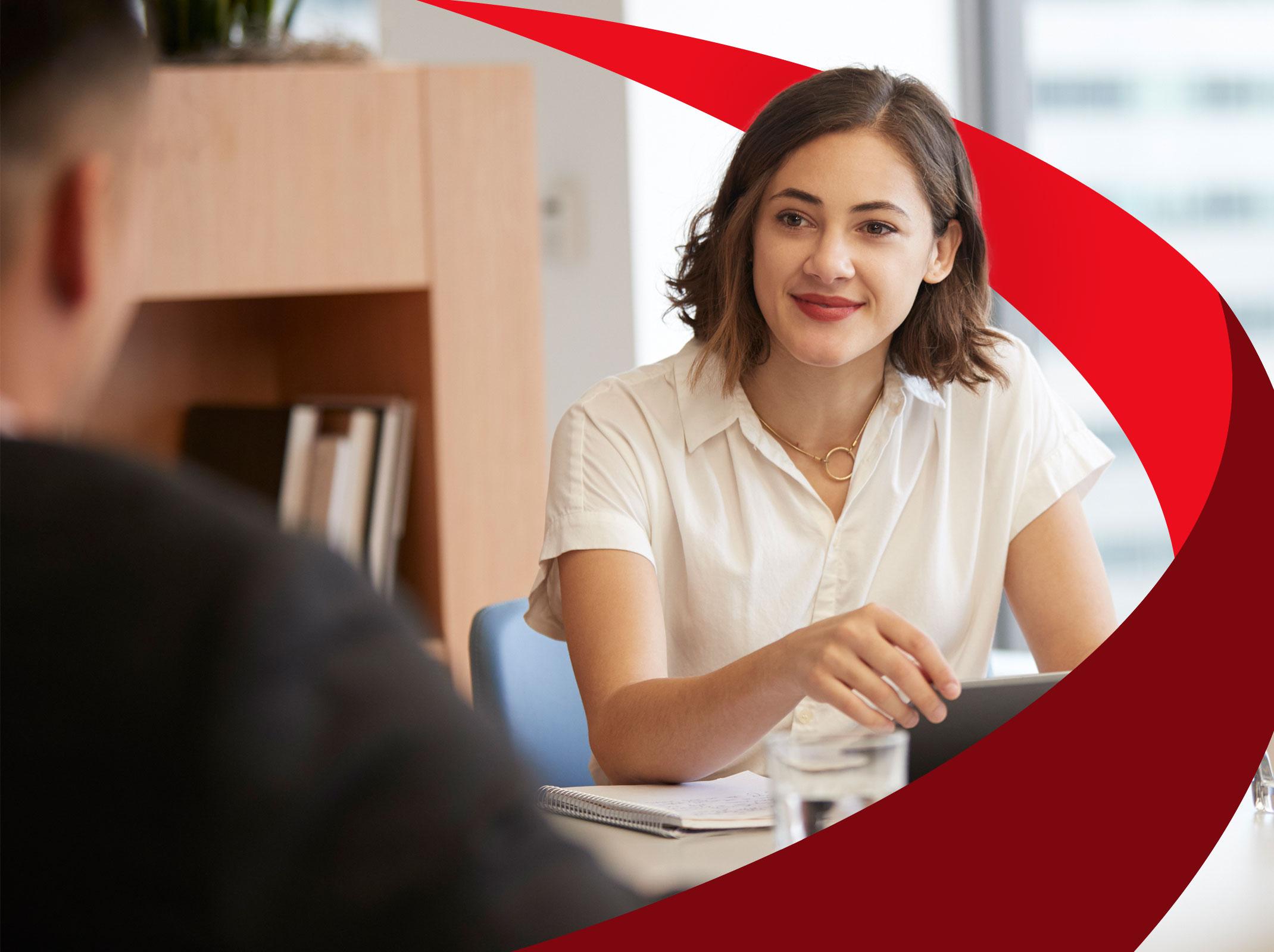 Business professional projecting confidence and thinking critically